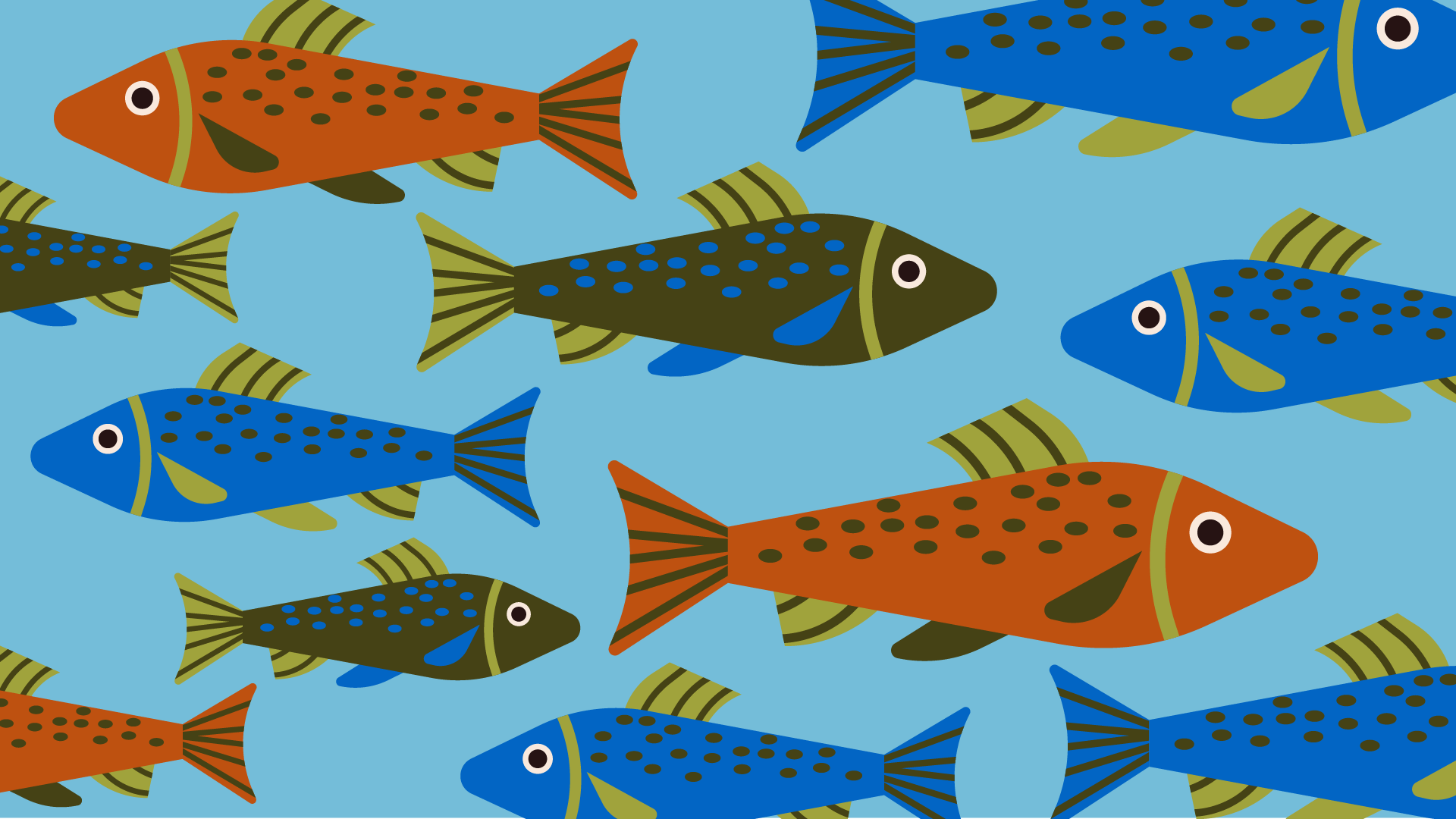 Illustration vectorielle de pissons qui nagent dans l'eau